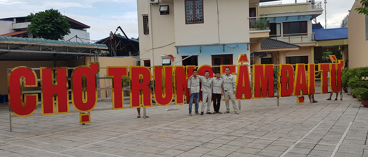 Làm biển chợ trung tâm Đại Từ